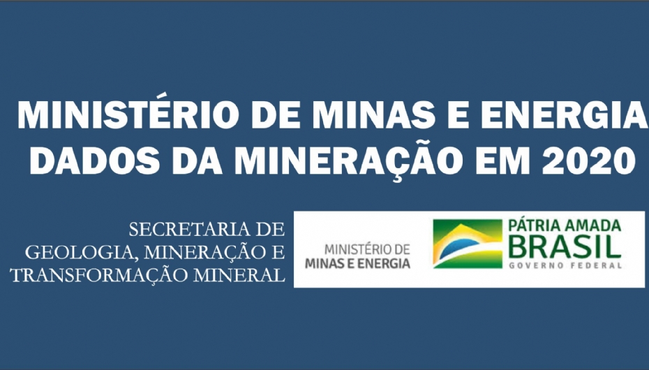 Imagem de MINISTÉRIO DE MINAS E ENERGIA  DADOS DA MINERAÇÃO EM 2020