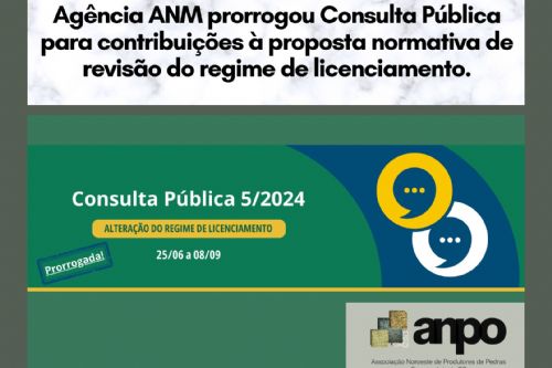 Imagem de Agência ANM prorrogou  Consulta Pública para contribuições à proposta normativa de revisão do regime